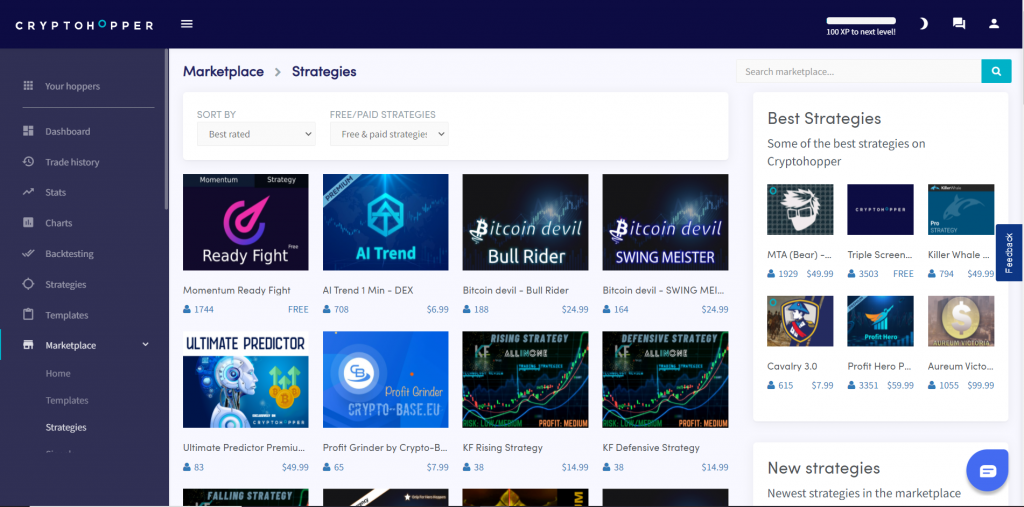 cryptohopper marketplace strategies