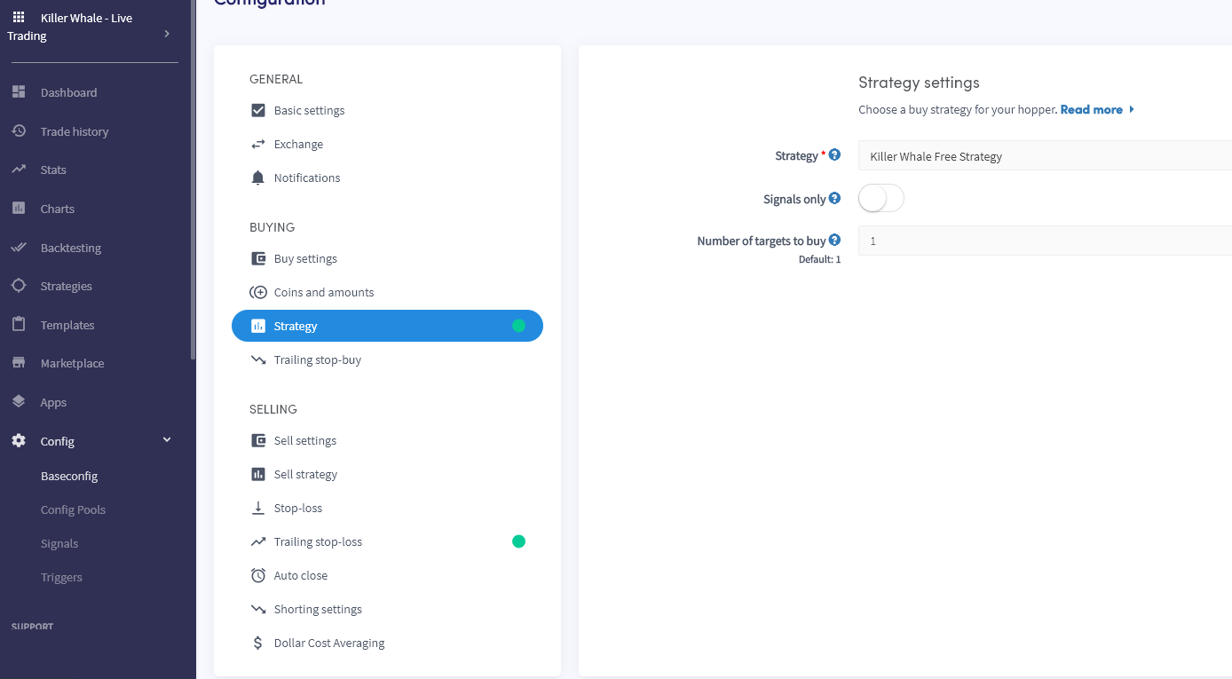 Cryptohopper set-up and configuration