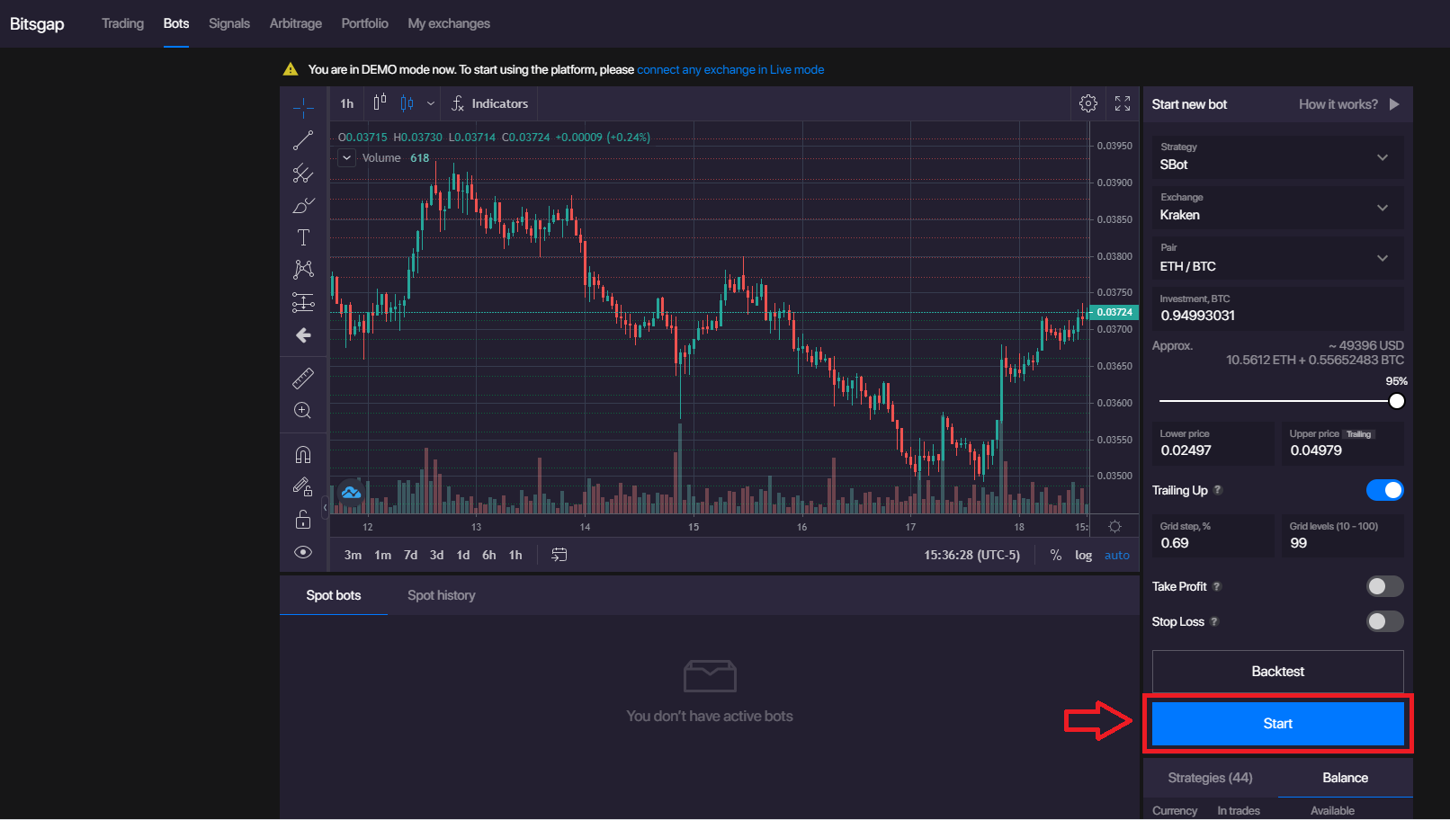 bitsgap how to start your trading bot